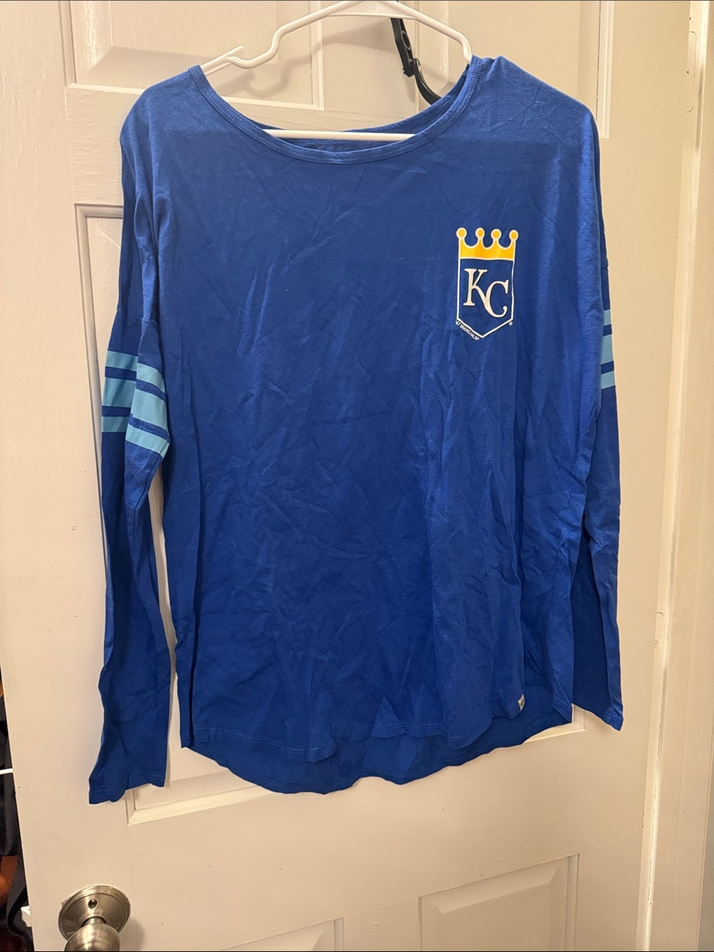 KC Blue Long-Sleeve women’s  Shirt with Crown Logo